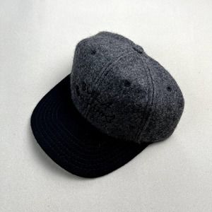 Vintage Bula Hat Cap Strapback Gray Black Fleece Fish Art Beach Made in USA 90s